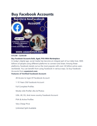 Buy Facebook Accounts