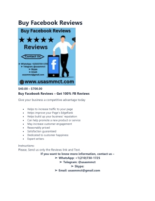 Buy Facebook Reviews