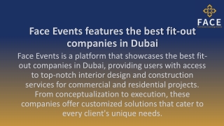 The Face Events - Kiosk suppliers in Dubai