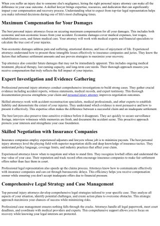 What Results Can You Expect from the Best Personal Injury Attorney?