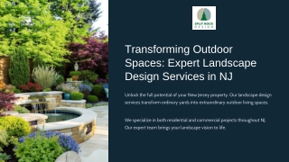 Transforming Outdoor Spaces Expert Landscape Design Services in NJ