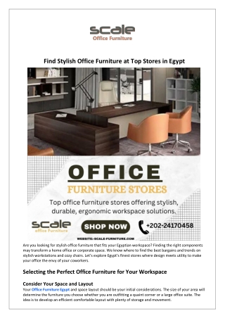 Find Stylish Office Furniture at Top Stores in Egypt