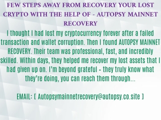 HOW TO HIRE A CERTIFIED HACKER TO HELP YOU RECLAIM YOUR LOST CRYPTO-AUTOPSY MAINNET RECOVERY