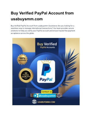 Cheap Verified PayPal Accounts – Buy Trusted Seller Accounts