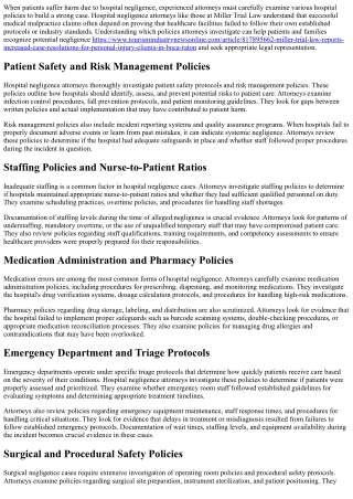What Hospital Policies Do Hospital Negligence Attorneys Investigate?