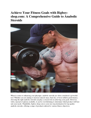 Achieve Your Fitness Goals with Bigboy