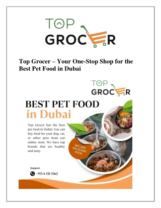 Top Grocer – Your One-Stop Shop for the Best Pet Food in Dubai