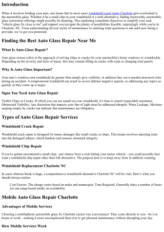 Finding the Best Auto Glass Repair Near Me: A Complete Guide