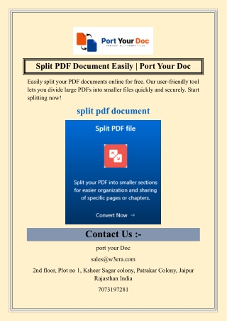 Split PDF Document Easily  Port Your Doc