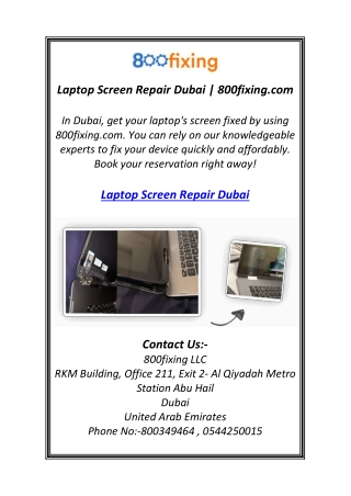 Laptop Screen Repair Dubai | 800fixing.com