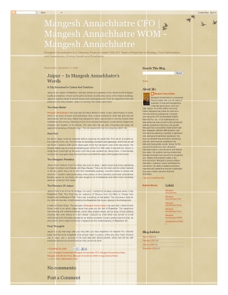 Jaipur – In Mangesh Annachhatre’s Words