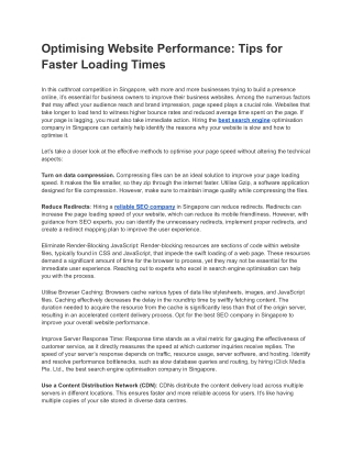 Optimising Website Performance_ Tips for Faster Loading Times