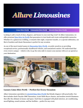 Vintage Wedding Cars Hire in Perth