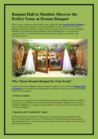 Banquet Hall in Mumbai