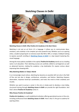 Sketching Classes in Delhi