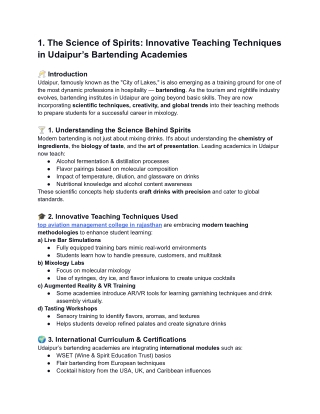 The Science of Spirits_ Innovative Teaching Techniques in Udaipur’s Bartending Academies