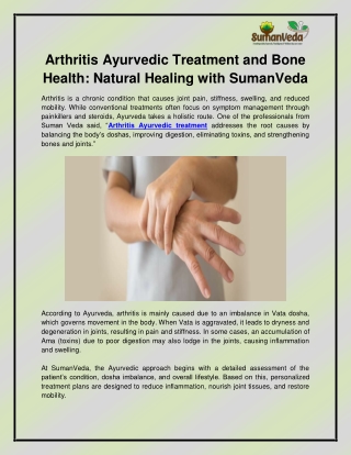 Arthritis Ayurvedic treatment