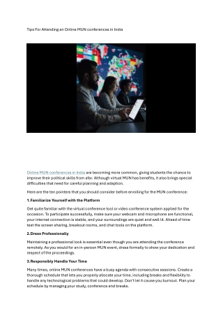 Tips For Attending an Online MUN conferences in India