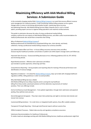 Medical Billing Company