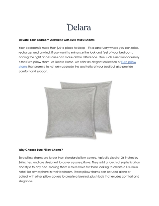 Stylish Euro Pillow Shams for a Perfect Bedroom