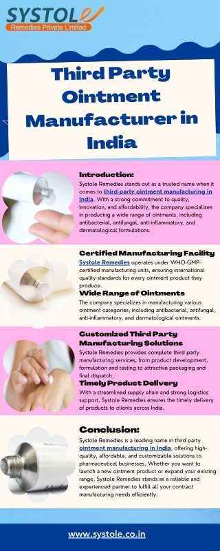 Third Party Ointment Manufacturer in India