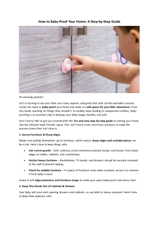 How to Baby Proof Your Home A Step by Step Guide