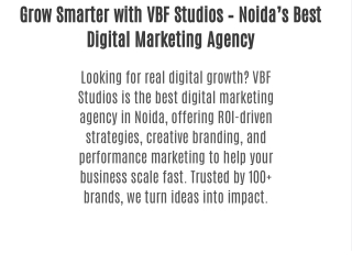 The Best Digital Marketing Agency in Noida – VBF Studios