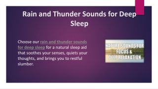 Rain and Thunder Sounds for Deep Sleep