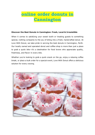 online order donuts in Cannington