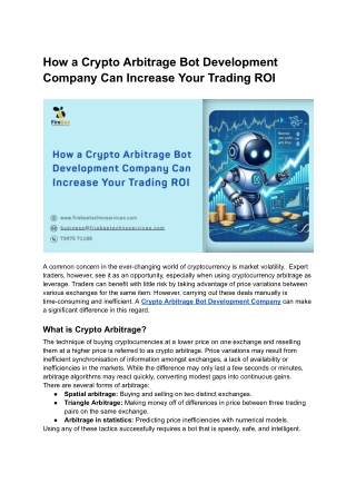 How a Crypto Arbitrage Bot Development Company Can Increase Your Trading ROI