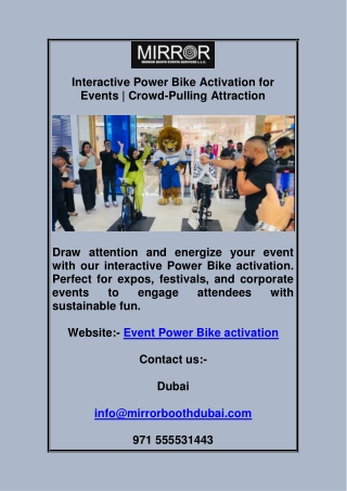 Interactive Power Bike Activation for Events | Crowd-Pulling Attraction