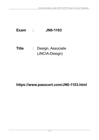 2025 JNCIA-Design Certification JN0-1103 PDF Dumps