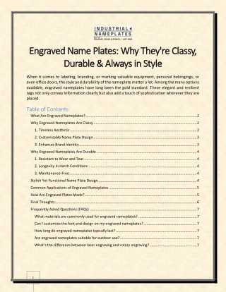 Engraved Name Plates