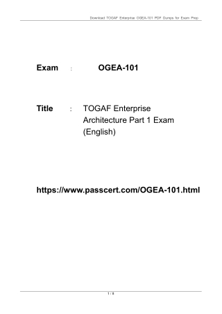2025 OGEA-101 TOGAF Enterprise Architecture Dumps