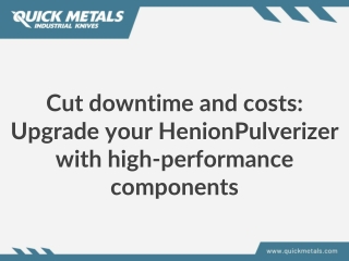 Upgrade your HenionPulverizer with high-performance components