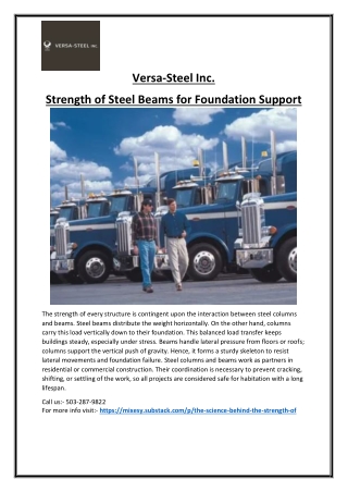 Steel Columns and Beams for Strong Structures