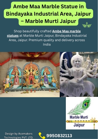 Ambe Maa Marble Statue in Bindayaka Industrial Area