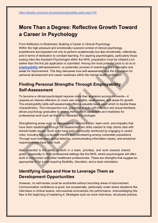 More Than a Degree_ Reflective Growth Toward a Career in Psychology