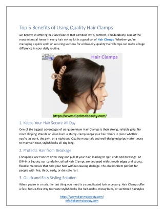 Top 5 Benefits of Using Quality Hair Clamps