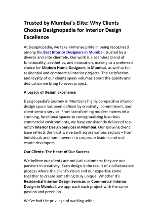 Client Showcase | Best Residential Interior Designers Mumbai