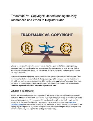 Trademark vs. CopyrightUnderstanding the Key Differences and When to Register Each