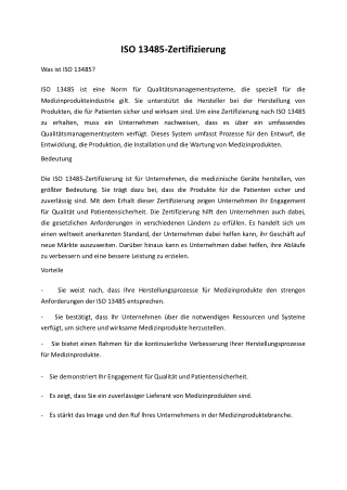 ISO-13485-Zertifizierung