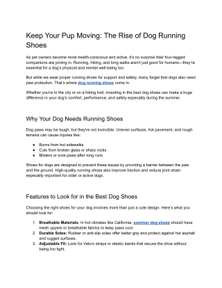 Keep Your Pup Moving_ The Rise of Dog Running Shoes