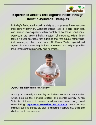 Ayurvedic remedies for anxiety