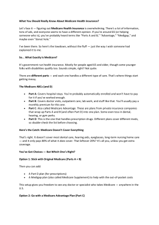 ✅ Medicare Health Insurance Plans