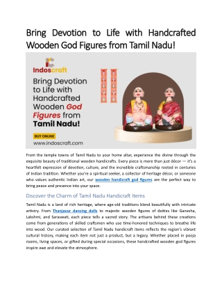 Bring Devotion to Life with Handcrafted Wooden God Figures from Tamil Nadu