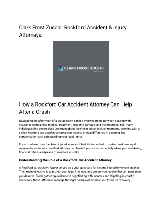 How a Rockford Car Accident Attorney Can Help After a Crash