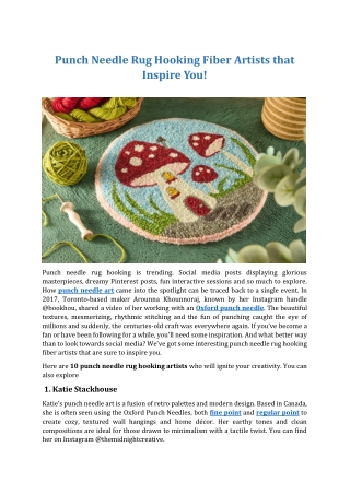 Punch Needle Rug Hooking Fiber Artists that Inspire You