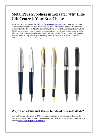 Metal Pens Suppliers in Kolkata