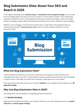 Blog Submission Sites